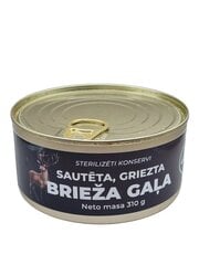 Sterilizēti gaļas konservi Sautēta, griezta brieža gaļa Bebra spēks, 310 g cena un informācija | Konservēti produkti | 220.lv