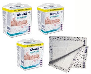 Одноразовые подкладки для младенцев Kindii Pure&Soft 90 шт. 60х40 см цена и информация |  Одноразовые пеленки и влажные салфетки | 220.lv