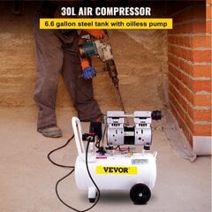 Saspiešanas gaisa kompresors Vevor, 30L, 850W, 115 PSI cena un informācija | Kompresori | 220.lv