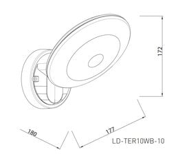 LED fasādes apgaismojums TERRO, 10W, 1200lm, IP54, AC220-240V, 50/60Hz, 4000K, melns, LD-TER10WB-10 cena un informācija | Āra apgaismojums | 220.lv