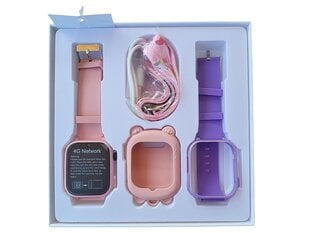 Happyjoe QSmart Pink, viedpulkstenis bērniem, 4G, video zvans + divas aproces cena un informācija | Viedpulksteņi (smartwatch) | 220.lv