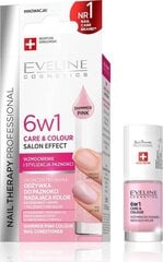 Средство для укрепления ногтей Eveline Nail Therapy Professional 6in1 Shimmer Pink, 5 мл цена и информация | Лаки для ногтей, укрепители | 220.lv