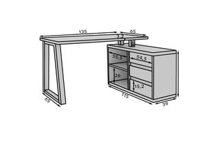 Письменный стол ADRK Furniture Iwo II, черный/коричневый цена и информация | Компьютерные, письменные столы | 220.lv