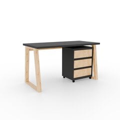 Письменный стол ADRK Furniture Iwo I, черный/коричневый цена и информация | Компьютерные, письменные столы | 220.lv