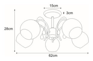 Griestu gaisma V-JSL-6554-5 CHR цена и информация | Потолочные светильники | 220.lv