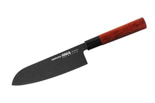 Samura OKINAWA 6,9 collu Santoku nazis — augstas kvalitātes akmens skalošanas apdare, japāņu tērauds, ergonomisks rokturis — profesionālas klases 175 mm asmens цена и информация | Кухонные принадлежности | 220.lv