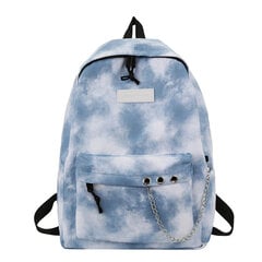 Mugursoma ar tie-dye drukājumu, Electronics LV-120456, balta-zila, 1 gab cena un informācija | Skolas somas | 220.lv