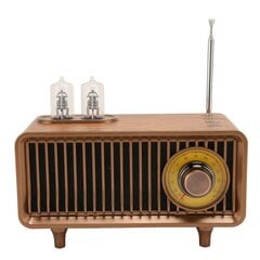 Mini koka FM stereo skaņas radio vintage imitācijas koka graudu pārnēsājamais Bluetooth skaļrunis cena un informācija | Skaļruņi | 220.lv