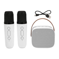 Karaoke mašīna daudzfunkcionāls stereo skaņas pārnēsājams Bluetooth skaļrunis ar 2 bezvadu mikrofoniem mājas ballītēm KTV White cena un informācija | Skaļruņi | 220.lv