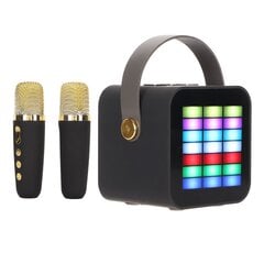 Bērnu mini karaoke mašīna BT 5.3 LED apgaismojuma efektu bezvadu Bluetooth skaļrunis ar 2 mikrofoniem ballītēm cena un informācija | Skaļruņi | 220.lv