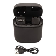 Bezvadu Lavalier mikrofona trokšņu samazināšanas Plug and Play Clip On Mic ar atloka mikrofonu ar uzlādes vāciņu operētājsistēmai Android operētājsistēmai IOS Black cena un informācija | Skaļruņi | 220.lv