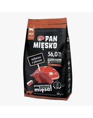 Pan Mięsko ar liellopa gaļu un brieža gaļu, 10 kg cena un informācija | Sausā barība kaķiem | 220.lv