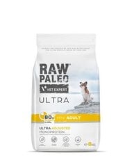 Raw Paleo Ultra pieaugušiem mazu šķirņu suņiem, ar tītaru, 8 kg cena un informācija | Sausā barība suņiem | 220.lv