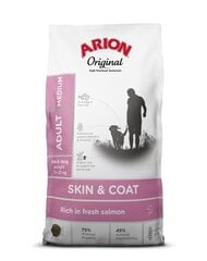 Arion Original Skin&Coat Adult pieaugušiem vidējo šķirņu suņiem, ar lasi, 2 kg cena un informācija | Sausā barība suņiem | 220.lv