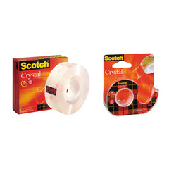 Клейкая лента 3M Scotch Crystal Clear 600, 19 мм х 33 м, экстрапрозрачная (1 шт.) цена и информация | Канцелярия | 220.lv