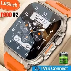 Умные часы T900 U2 Smart Watch 49 мм 2024, NFC, для мужчин и женщин, GPS-трекер, Bluetooth, Звонки, BT Музыка, Игры, Беспроводная зарядка Smartwatch. цена и информация | Смарт-часы (smartwatch) | 220.lv