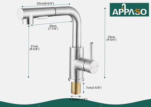 APPASO HBX266BN-UK Однорычажный смеситель для кухни, вторичный рынок цена и информация | Смесители | 220.lv