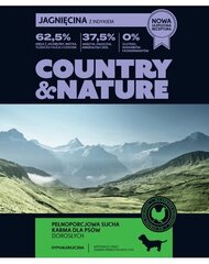 Country&Nature visu šķirņu pieaugušiem suņiem, ar jēru un tītaru, 9 kg cena un informācija | Sausā barība suņiem | 220.lv