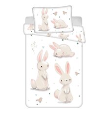 Jerry Fabrics bērnu gultas veļas komplekts Bunnies, 100x135, 2 daļu cena un informācija | Bērnu gultas veļa | 220.lv