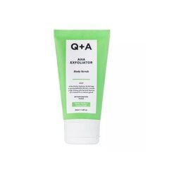 Q+A - MINI AHA eksfoliators ķermeņa skrubis - Izlīdzinošs ķermeņa skrubis ar AHA skābēm, 50ml cena un informācija | Serumi sejai, eļļas | 220.lv