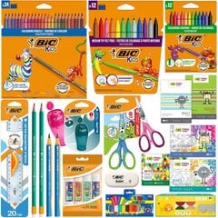 BIC skolas skapītis 1.-3.klasei: krītiņi, marķieri, zīmuļi, klucīši, līme + bonuss cena un informācija | Modelēšanas un zīmēšanas piederumi | 220.lv