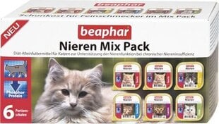 Beaphar Nieren Diet Taurin mix ar taurīnu, vistu, lasi, jēru un pīli, 6x100 g cena un informācija | Konservi kaķiem | 220.lv