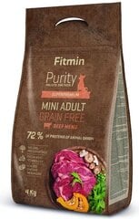 Fitmin Dog Purity GF для взрослых собак мелких пород с говядиной, 4 кг цена и информация | Сухой корм для собак | 220.lv