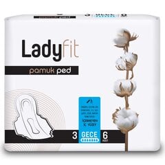 Lady Fit Cotton Higieniskās Paketes (Night) цена и информация | Тампоны, гигиенические прокладки для критических дней, ежедневные прокладки | 220.lv