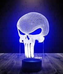 Punisher Skull RGB LED PLEXIDO naktslampa cena un informācija | Galda lampas | 220.lv