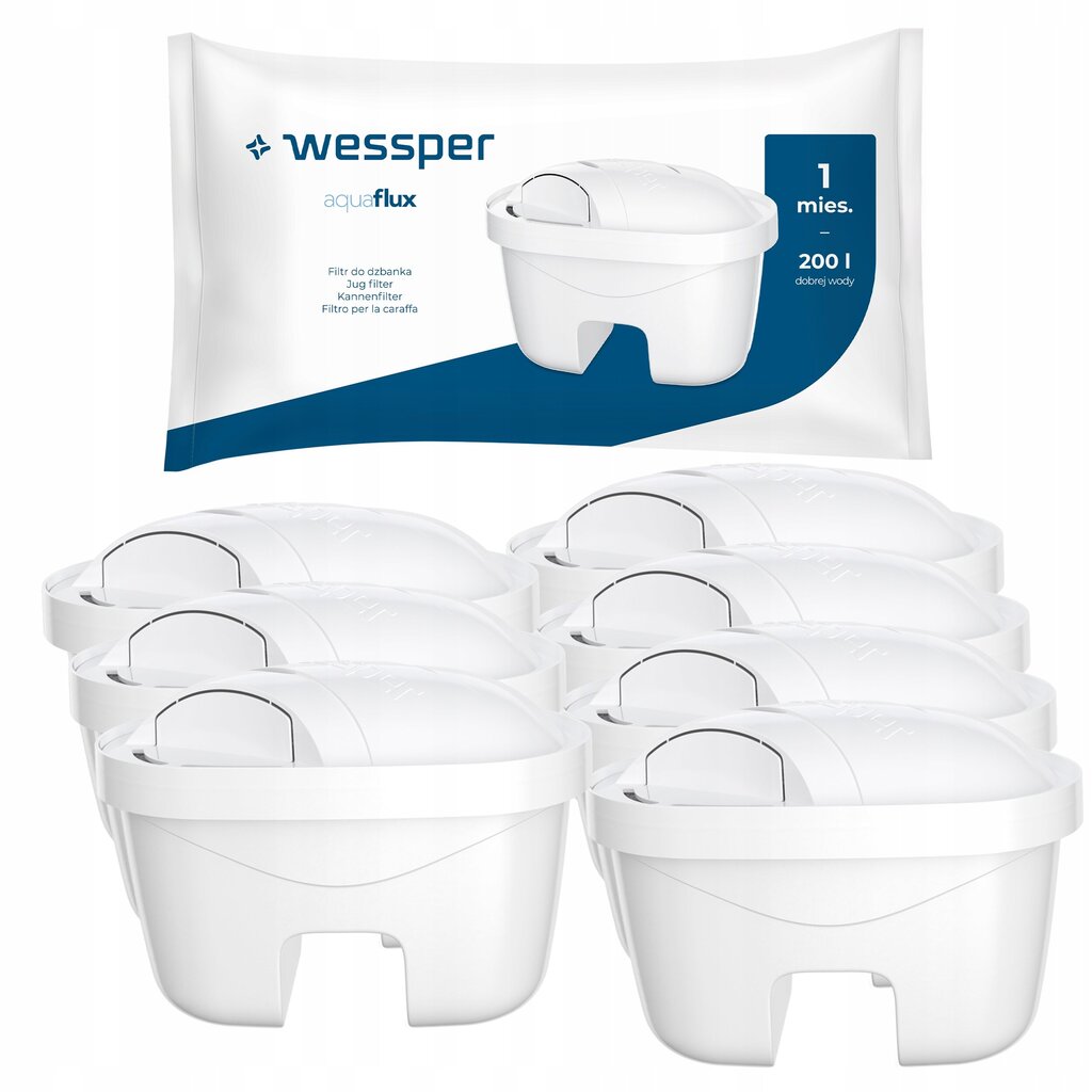 7x Wessper Aquaflux ūdens filtrs priekš Laica pitcher Biflux replacement cena un informācija | Ūdens filtri | 220.lv