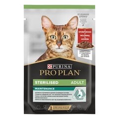 Purina Pro Plan Sterilised sterilizētiem kaķiem, ar liellopa gaļu un vistu, 10x85 g cena un informācija | Konservi kaķiem | 220.lv