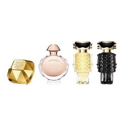 Komplekts Paco Rabanne sievietēm: Lady Million, EDP 5 ml + Olympea, EDP 6 ml + Fame EDP, 4 ml + Fame Parfum, 4 ml cena un informācija | Sieviešu smaržas | 220.lv