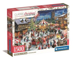 Puzle ar svētkiem Clementoni The Christmas Fair 2024, 1500 d. cena un informācija | Puzles, 3D puzles | 220.lv