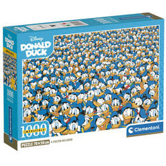 Puzle ar pīli Clementoni Donald Duck, 1000 d. cena un informācija | Puzles, 3D puzles | 220.lv