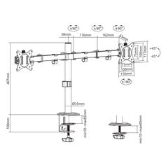 Sbox LCD-352/2-2 цена и информация | Кронштейны для монитора | 220.lv