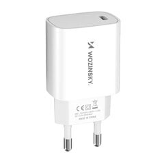 Сетевое зарядное устройство, Wozinsky WGWCCW1, 20 Вт USB-C, 100-240 В, белый цена и информация | Зарядные устройства Power bank | 220.lv