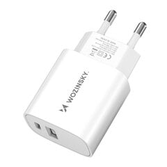 Tīkla lādētājs, Wozinsky WGWCB1, 20 W., USB-A, USB-C, 100-240 V., balts cena un informācija | Lādētāji-akumulatori (Power bank) | 220.lv