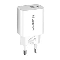 Tīkla lādētājs, Wozinsky WGWCB1, 20 W., USB-A, USB-C, 100-240 V., balts cena un informācija | Lādētāji-akumulatori (Power bank) | 220.lv