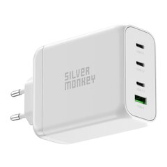 Strāvas lādētājs, Silver Monkey SMA1541, GaN 200 W., 3 x USB-C, PD, USB-A, QC 3.0, balts cena un informācija | Lādētāji-akumulatori (Power bank) | 220.lv