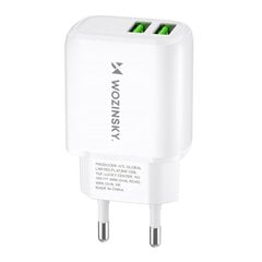 Tīkla lādētājs, Wozinsky CUWCWWW1, 100-240 V., 30 W., 2,4 A., 2x USB-A, balts cena un informācija | Lādētāji-akumulatori (Power bank) | 220.lv