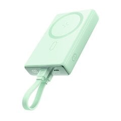 Магнитный аккумулятор, Joyroom JR-PBM011, 10000 мАч, 20 Вт, с подставкой и кабелем Lightning USB-C, зеленый цена и информация | Зарядные устройства Power bank | 220.lv