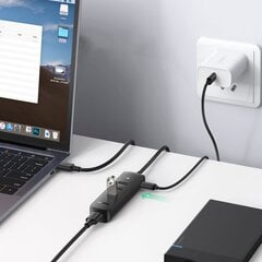 Разветвитель портов, Ugreen, HUB USB-A, 4 x USB 3.2 Gen 1, черный цена и информация | Адаптеры и USB разветвители | 220.lv