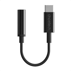 Аудиоадаптер, Choetech AUX0031, USB-C - Jack 3,5 мм, 11 см, черный цена и информация | Адаптеры и USB разветвители | 220.lv