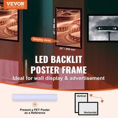 LED gaismas kaste Vevor, 610x914 mm cena un informācija | Iebūvējamās lampas, LED paneļi | 220.lv