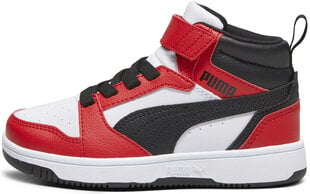 Puma Apavi Bērniem Rebound V6 Mid Jr White Black Red 393832 03 393832 03/1.5 cena un informācija | Sporta apavi vīriešiem | 220.lv