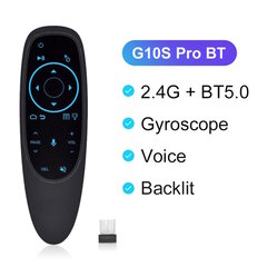 CP G10SPROBTS Universāla pults Smart TV / PC Air Mouse - Bluetooth / Wireless / IR Remote & Gyroscope / LED Melna cena un informācija | Televizoru un Smart TV aksesuāri | 220.lv