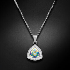 Sudraba kulons "Stihijas Maģija (Aurora Borealis)" ar Swarovski™ kristāliem DS01K754 cena un informācija | Kaklarotas | 220.lv