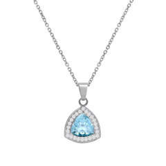 Sudraba kulons "Stihijas Maģija (Aquamarine Diamond Touch Light)" ar Swarovski™ kristāliem DS01K755 cena un informācija | Kaklarotas | 220.lv