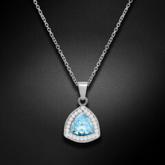 Sudraba kulons "Stihijas Maģija (Aquamarine Diamond Touch Light)" ar Swarovski™ kristāliem DS01K755 cena un informācija | Kaklarotas | 220.lv