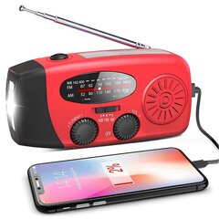 Pārnēsājams avārijas laikapstākļu radio 1000mah saules rokas rokas kloķa avārijas radio ar LED lukturīti SOS trauksmes rokas kloķa radio āra avārijas gadījumiem cena un informācija | Austiņas | 220.lv